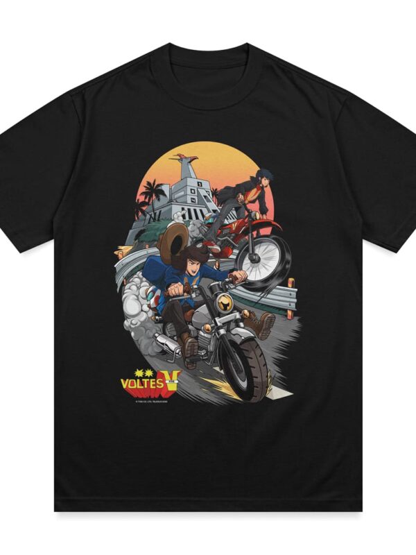 Camp Big Falcon: Voltes V Shirts - MOTORCYCLE (Black)